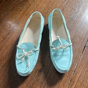 💕Cole Haan D43392 Leather aqua Slip OnLoafer in SPLASH NUBUCK Aqua colo…